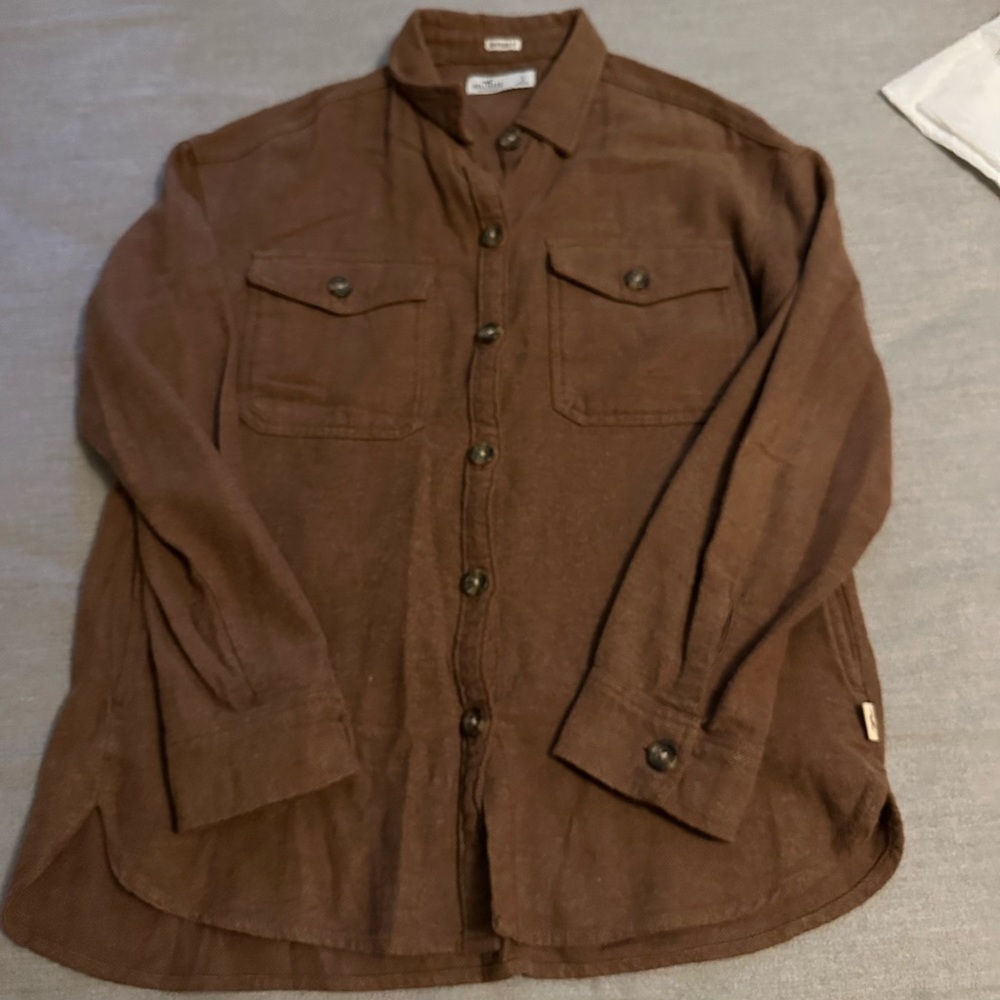 Hollister Women's Brown Button Down Shirt